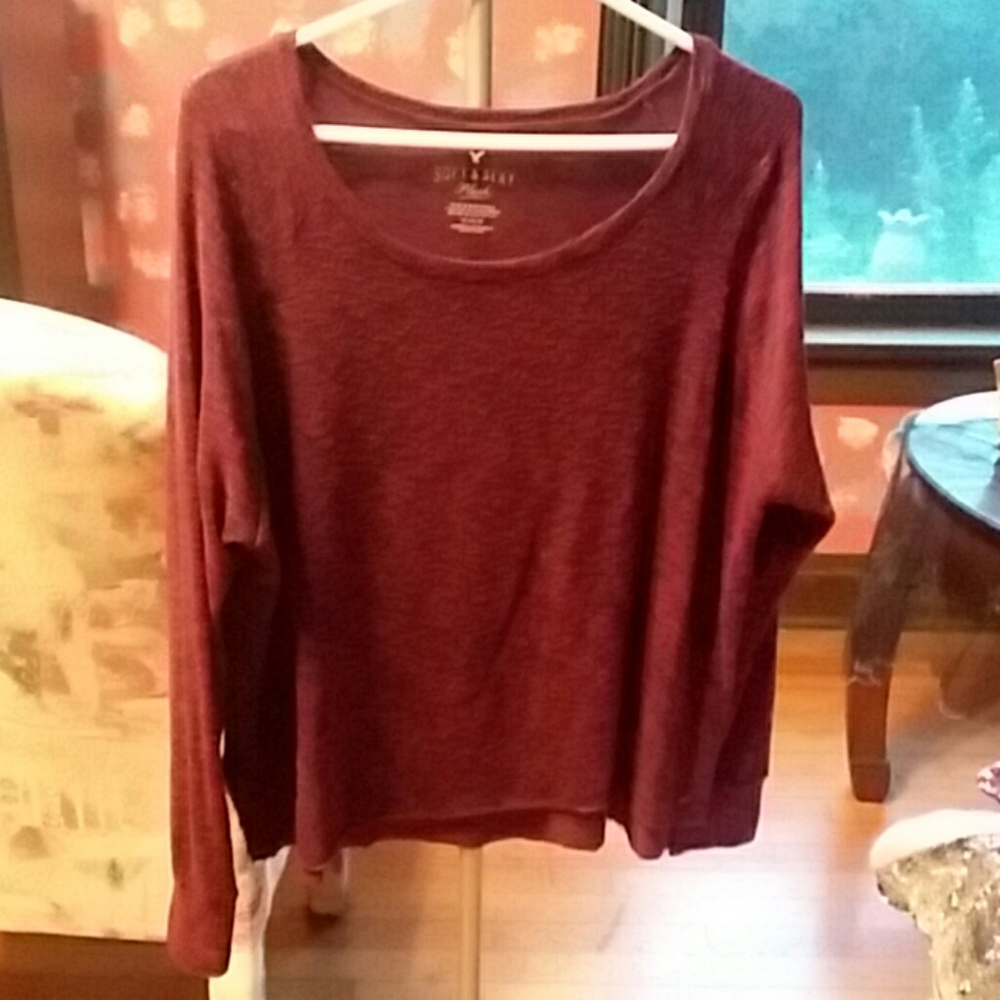 Maroon long sleeved top